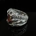 925 Silver Dragon Hand Ring with Austria Red Crystal - SR04